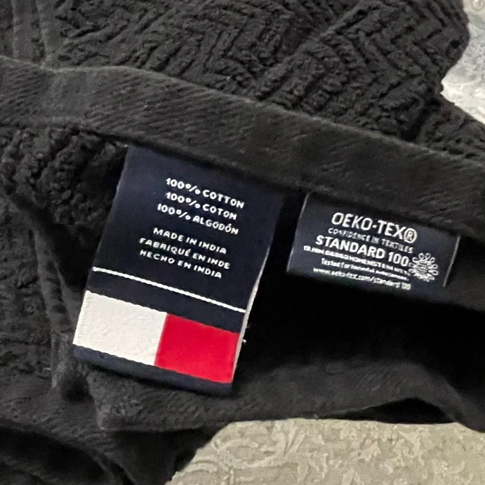 Tommy Hilfiger 27”x15” Black‎ Cotton Hand Towels (2)